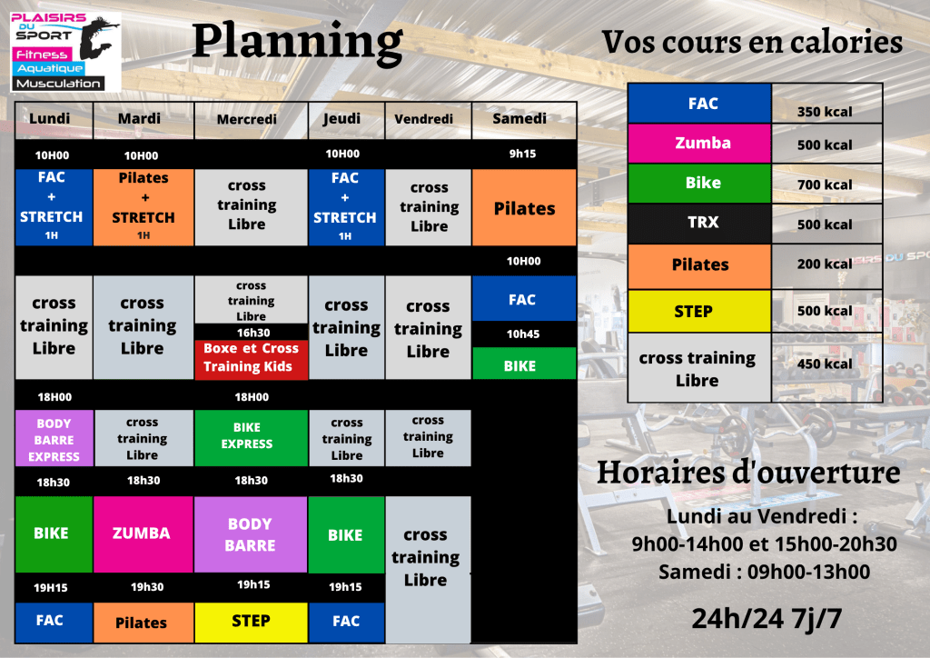 Planning PLAISIRS DU SPORT